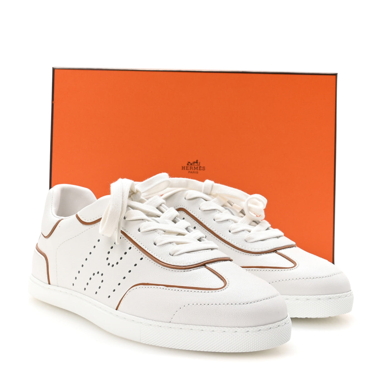 Hermes Sport Goatskin Calfskin Match Sneakers 37 White 8 of 8
