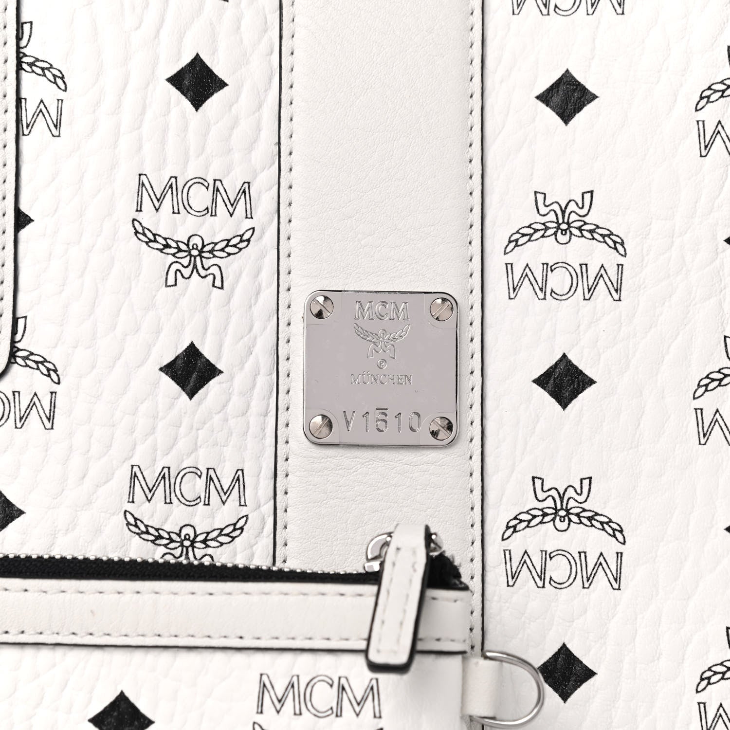 MCM Visetos Large Liz Reversible Shopper Tote White 9 of 16