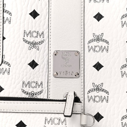 MCM Visetos Large Liz Reversible Shopper Tote White 9 of 16