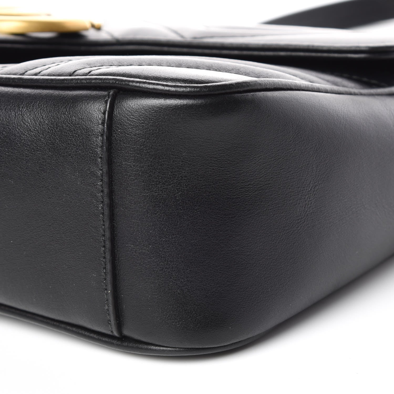 Gucci Calfskin Matelasse Small GG Marmont Shoulder Bag Black 10 of 10