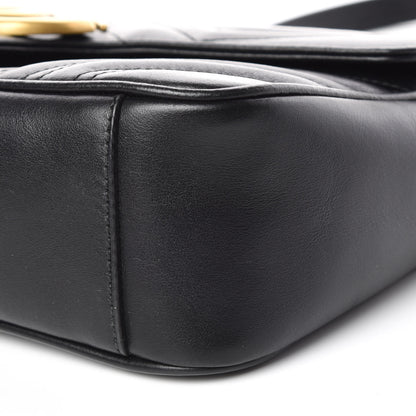 Gucci Calfskin Matelasse Small GG Marmont Shoulder Bag Black 10 of 10