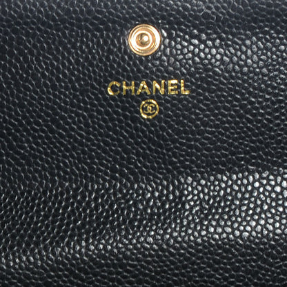 Chanel Caviar Large Gusset Flap Wallet Black 7 of 9