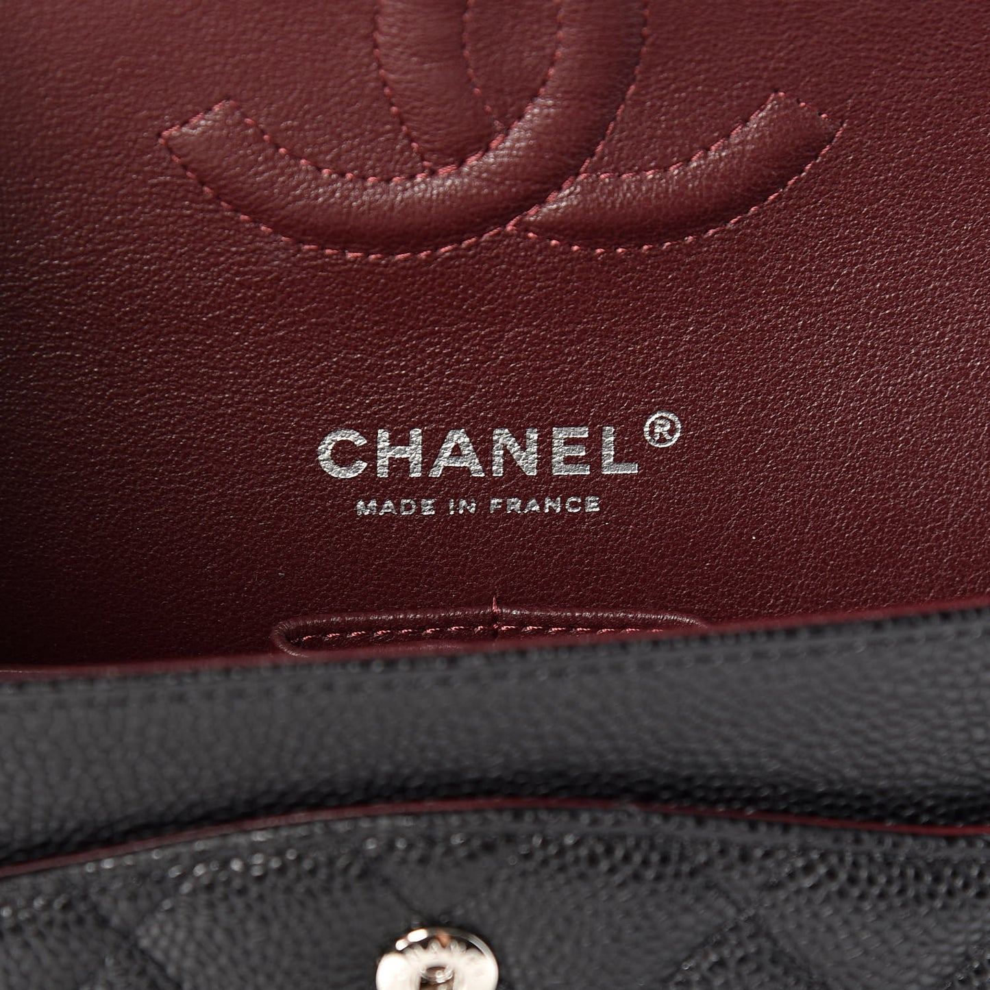 Caviar Quilted Medium Double Flap Black