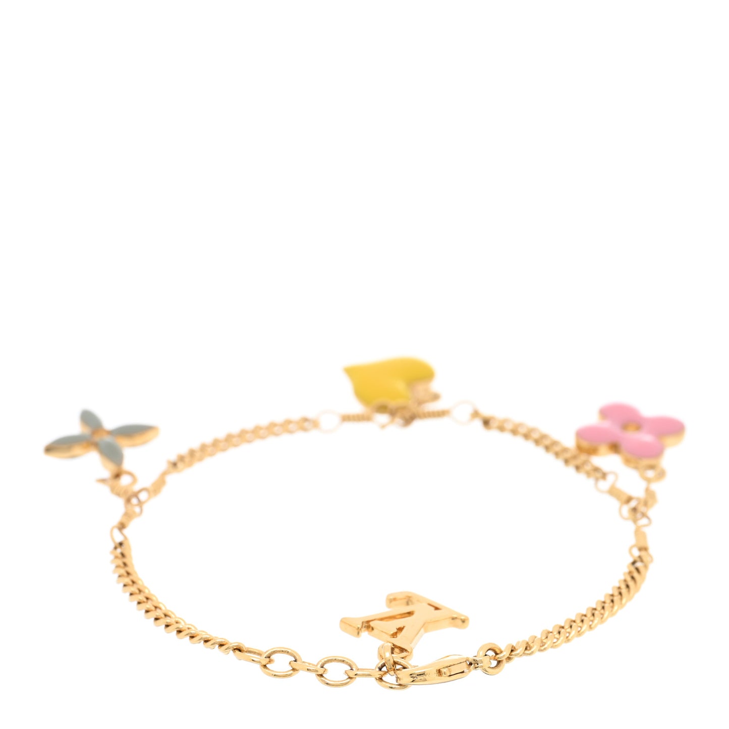 Metal Sweet Monogram Charm Bracelet Gold Multicolor