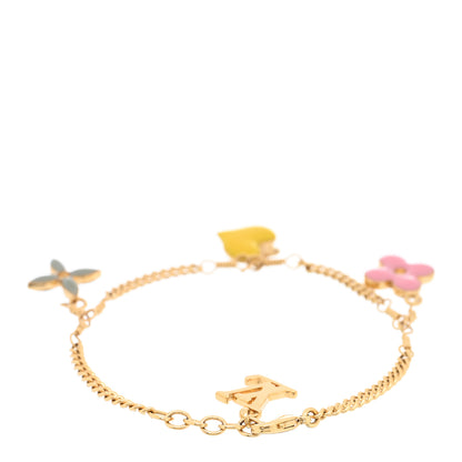 Louis Vuitton Metal Sweet Monogram Charm Bracelet Gold Multicolor 2 of 4