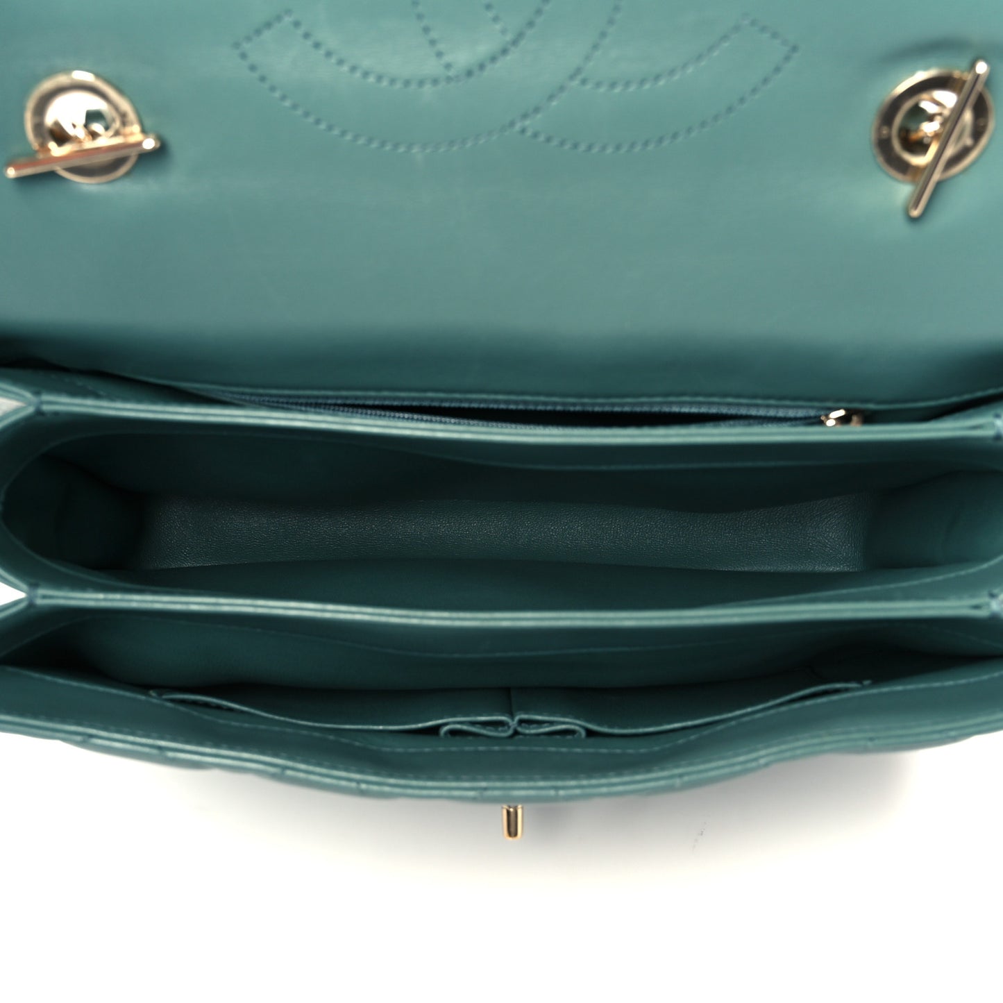 Lambskin Quilted Medium Trendy CC Flap Dual Handle Bag Green