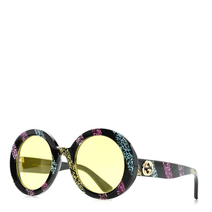 Gucci Acetate Round Glitter GG0319S Sunglasses Rainbow 1 of 7