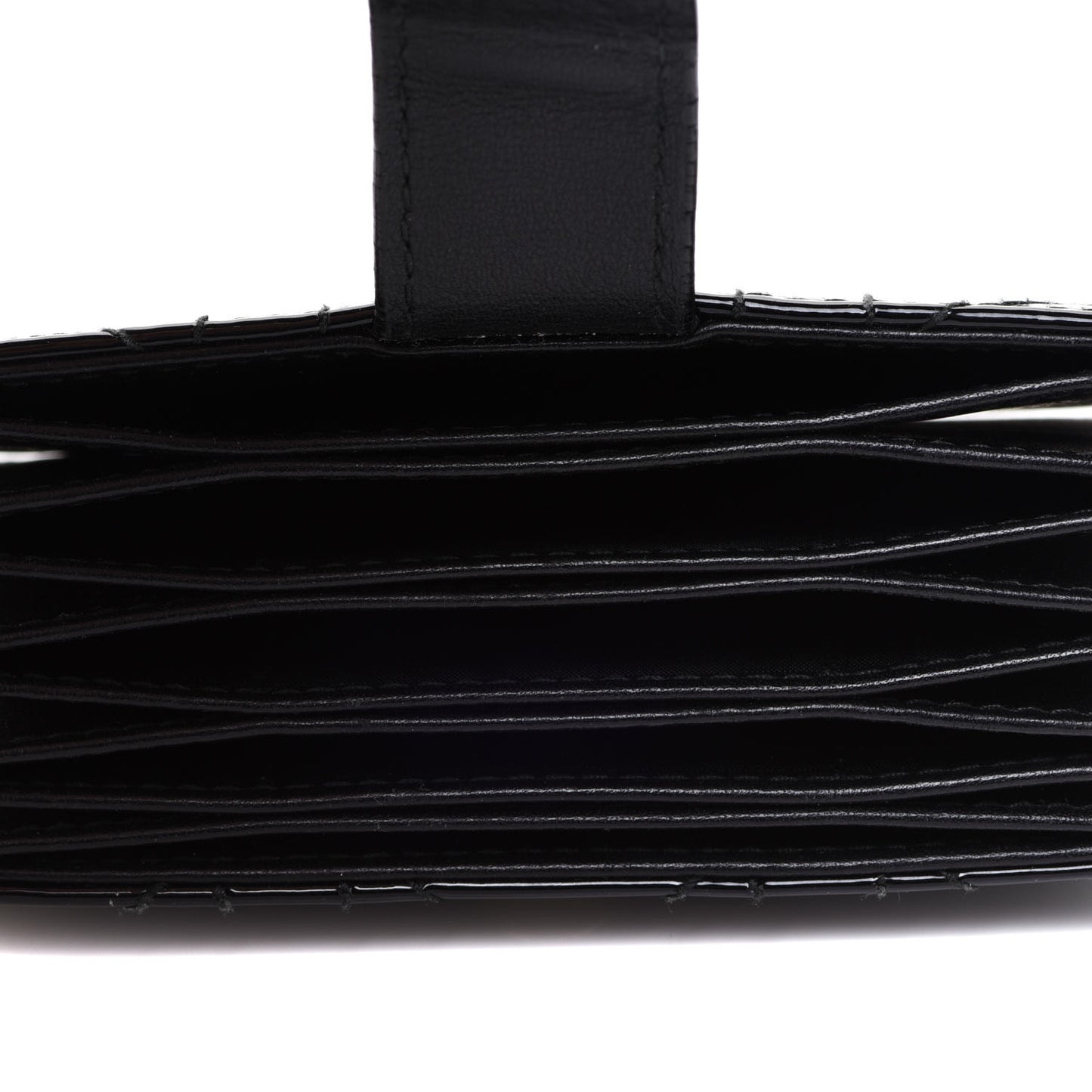 Patent Cannage Lady Dior 5-Gusset Card Holder Black