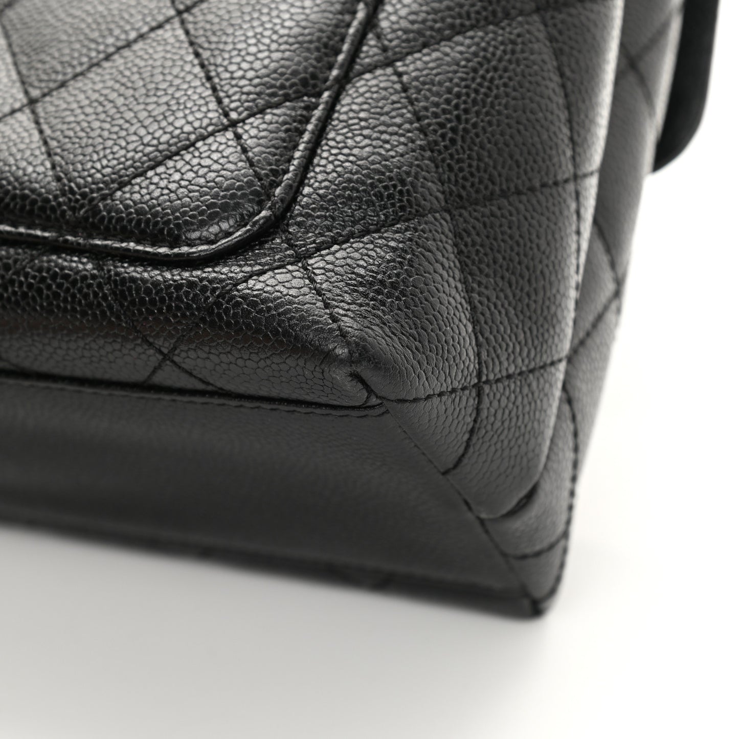 Caviar Quilted Jumbo Kelly Flap Black