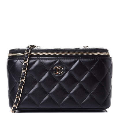 Chanel Lambskin Quilted Small Vanity Case With Chain Black 1 of 4