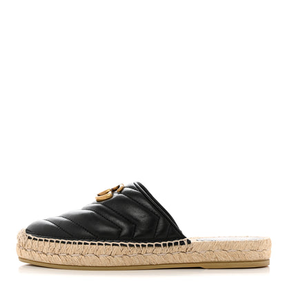 Gucci Nappa Matelasse GG Marmont Espadrille Slippers 36 Black 1 of 10