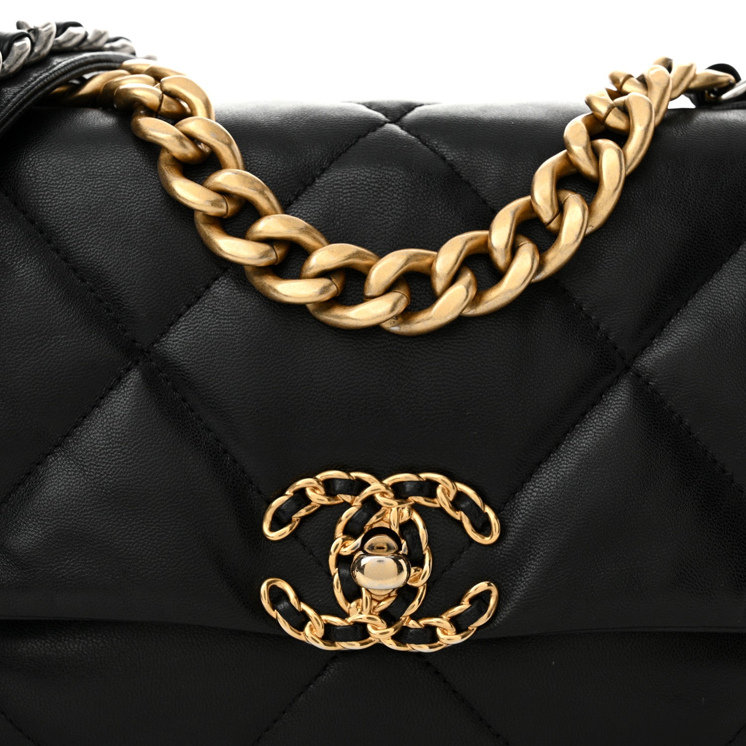 Chanel Goatskin Quilted Medium Chanel 19 Flap Black 8 of 12