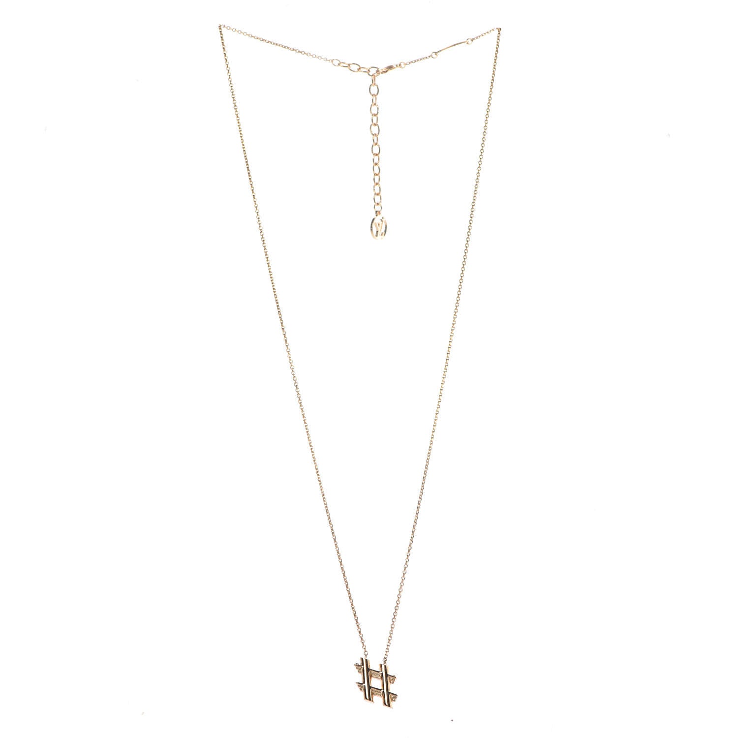 Louis Vuitton LV And Me Hashtag Necklace Gold 3 of 7