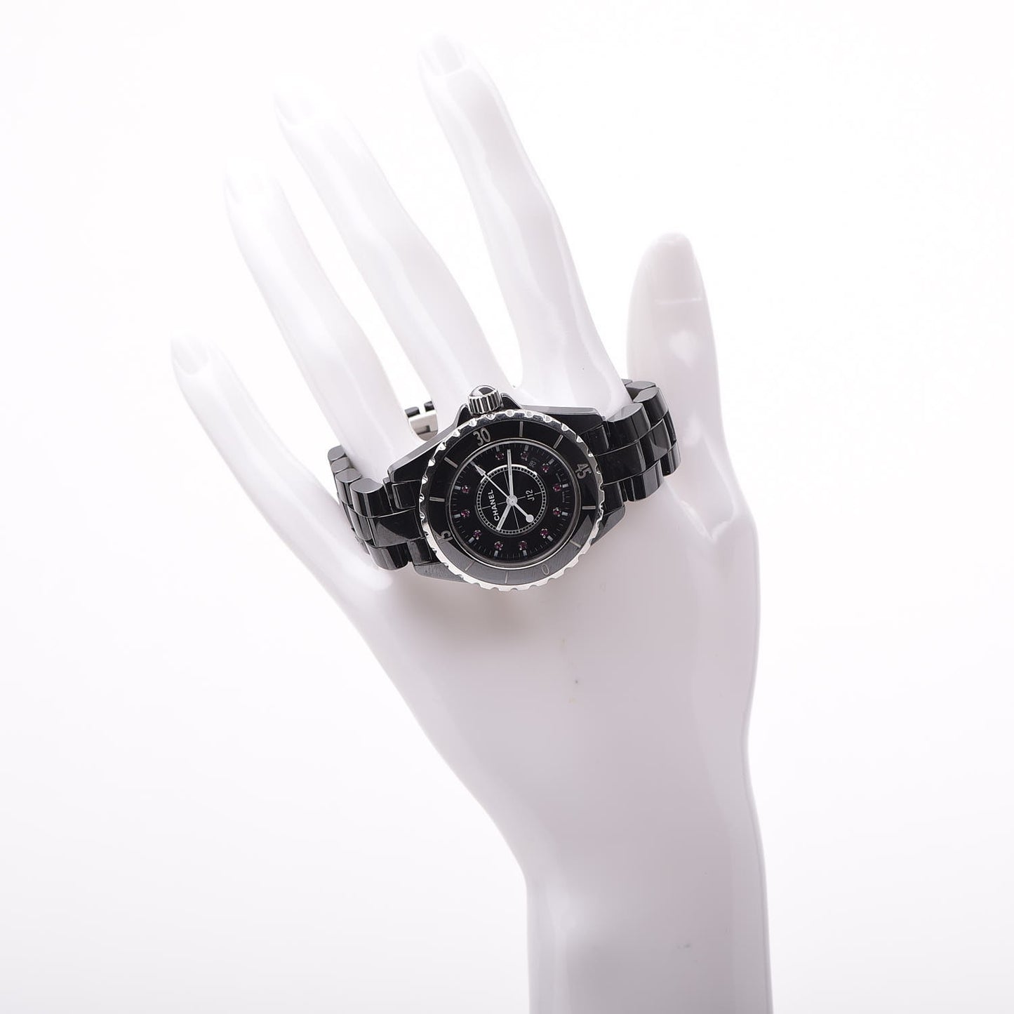 Stainless Steel Ceramic Ruby 33mm J12 Quartz Watch Black