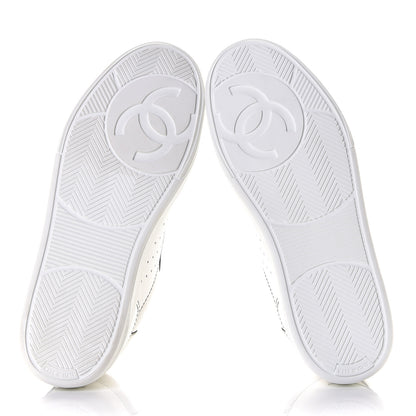 Chanel Calfskin Womens Logo Sneakers 38.5 White Black 6 of 7