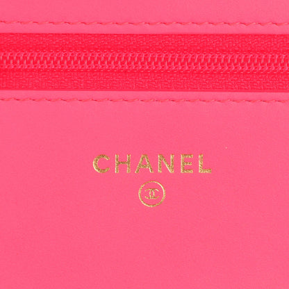 Chanel Patent Calfskin Quilted Boy Wallet On Chain WOC Pink 6 of 8