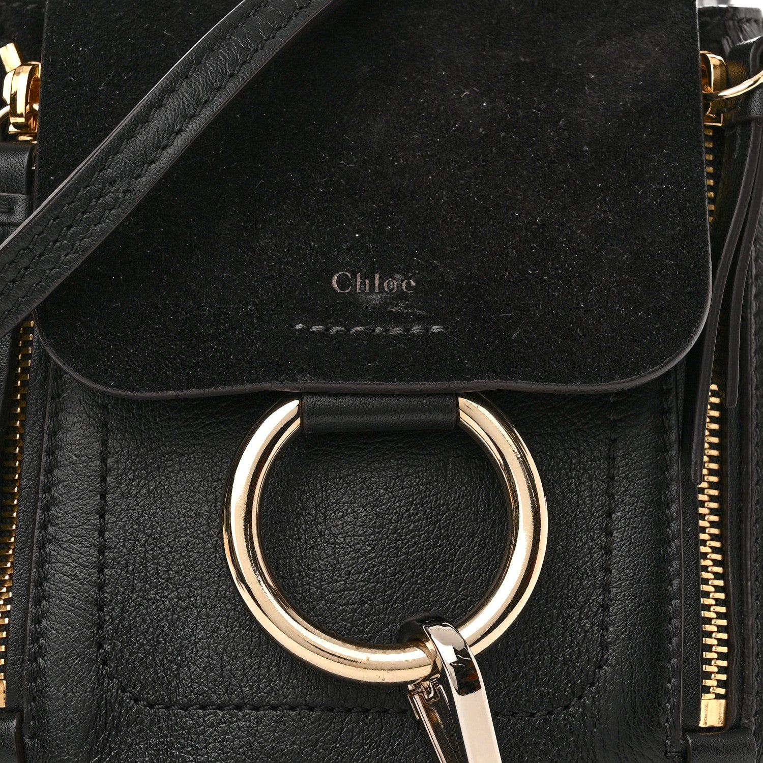 Chloe Suede Calfskin Mini Faye Backpack Black 7 of 11