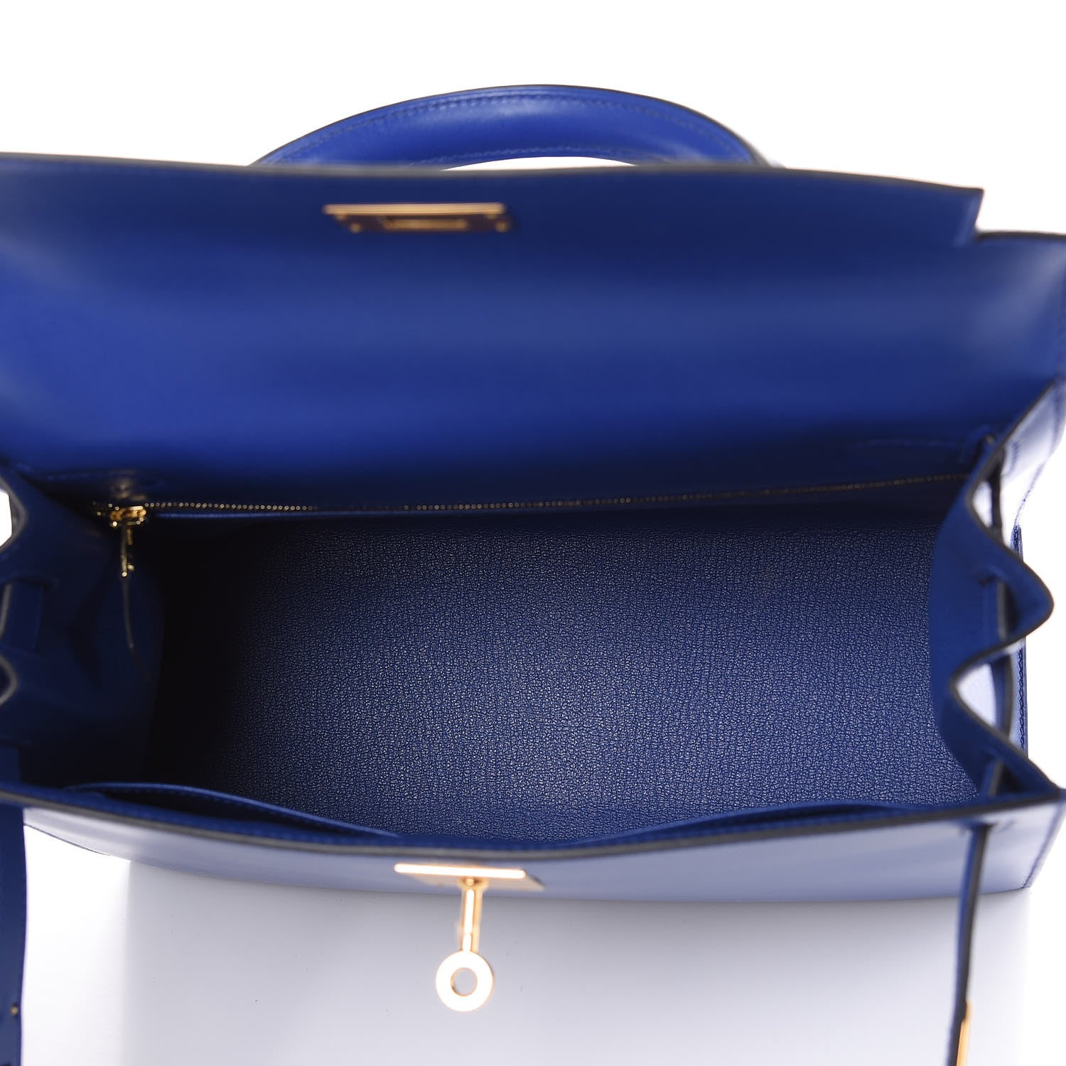 Hermes Tadelakt Kelly Sellier 28 Bleu Electrique 7 of 33
