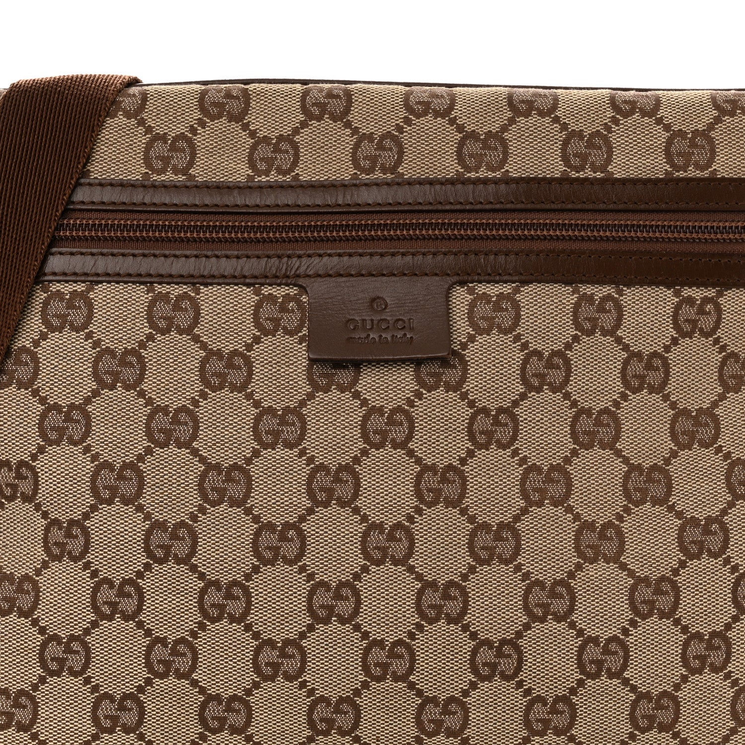 Gucci Monogram Flat Messenger Bag Dark Brown 9 of 11