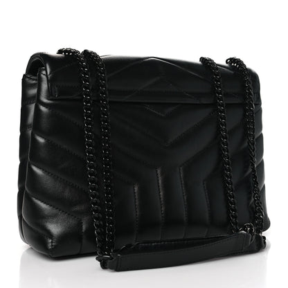 Saint Laurent Calfskin Y Quilted Monogram Monochrome Toy Loulou Crossbody Bag Black 3 of 10