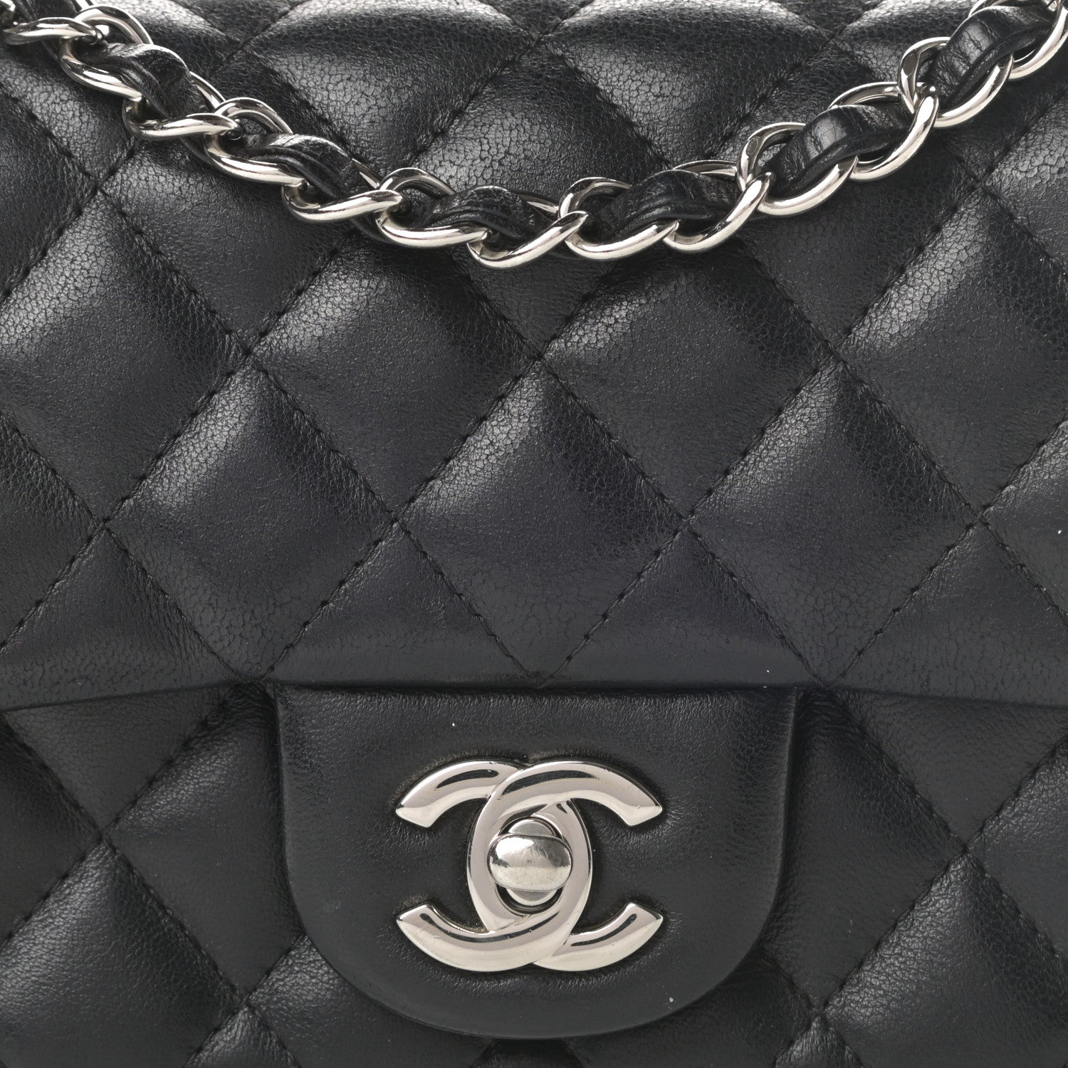 Chanel Lambskin Quilted Mini Square Flap Black 8 of 17
