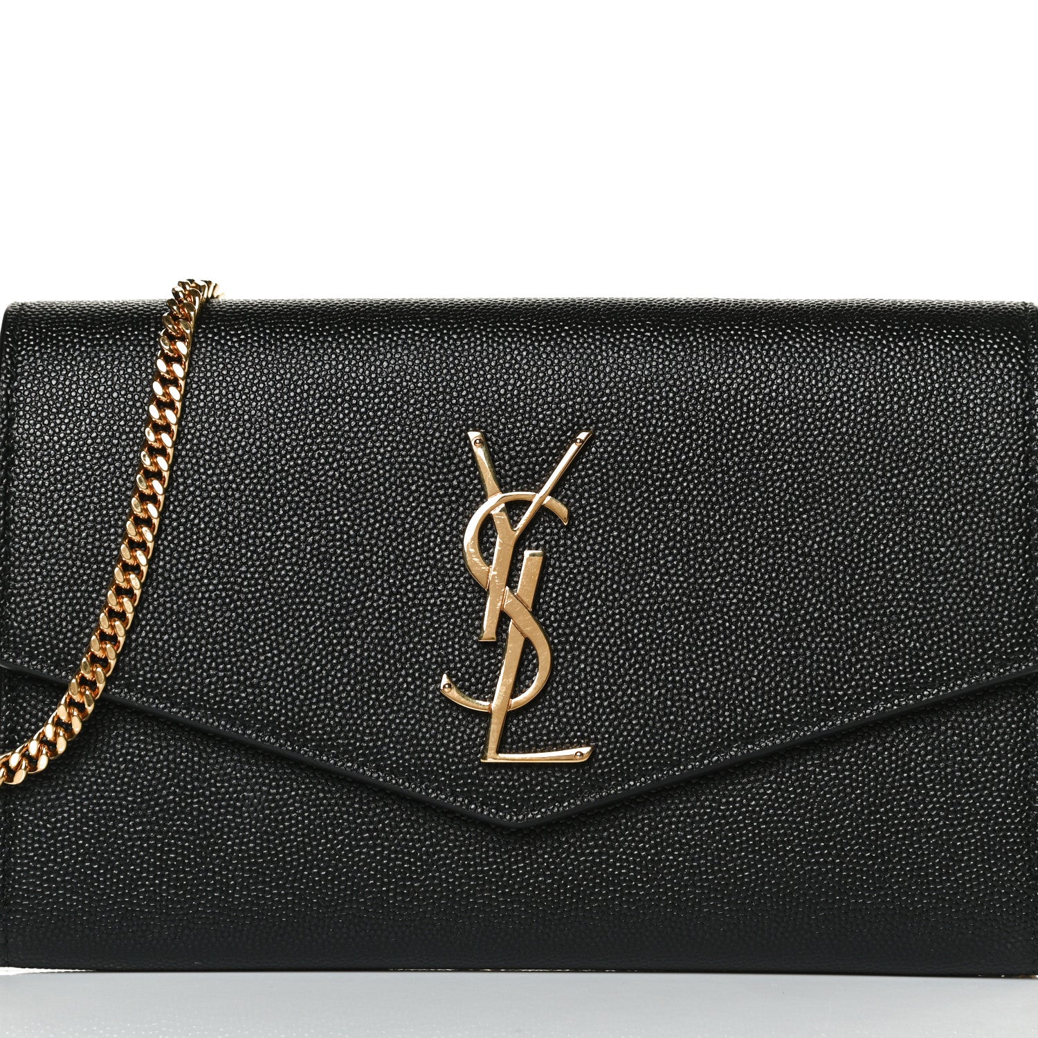 Saint Laurent Grain De Poudre Uptown Chain Wallet Black 3 of 9