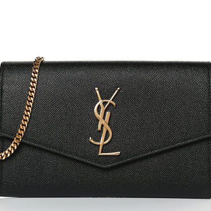 Saint Laurent Grain De Poudre Uptown Chain Wallet Black 3 of 9