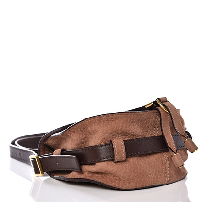 Chloe Nubuck Calfskin Mini Marcie Round Crossbody Bag Nut 3 of 12
