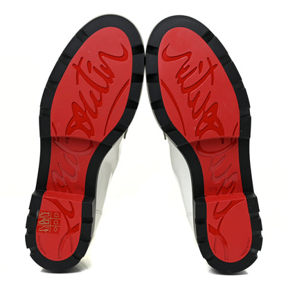 Christian Louboutin Calfskin Abrasivato Montezumo Lug Chelsea Boots 37.5 White Black 6 of 12