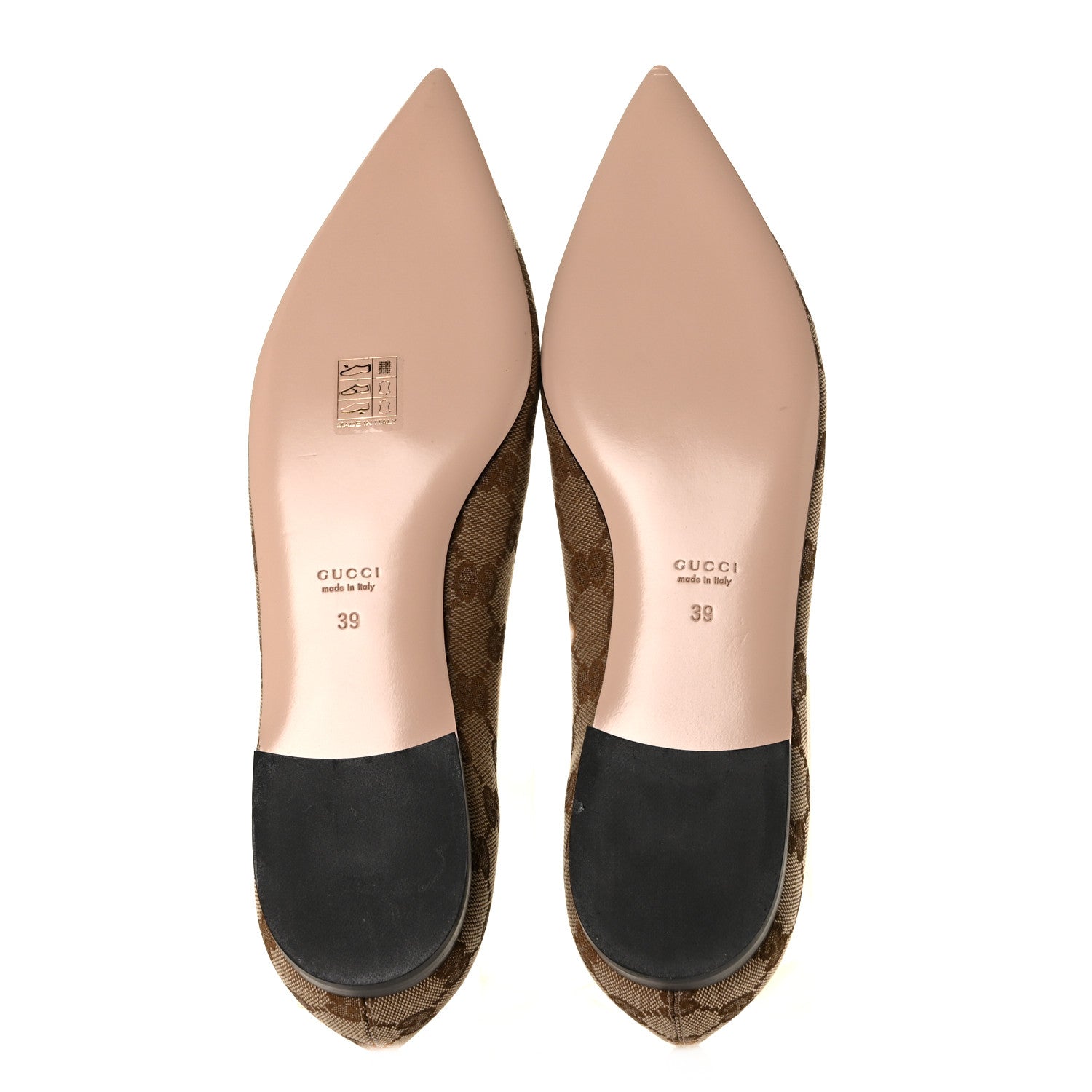 Gucci Monogram Ballet Flats 39 Beige Ebony 5 of 7