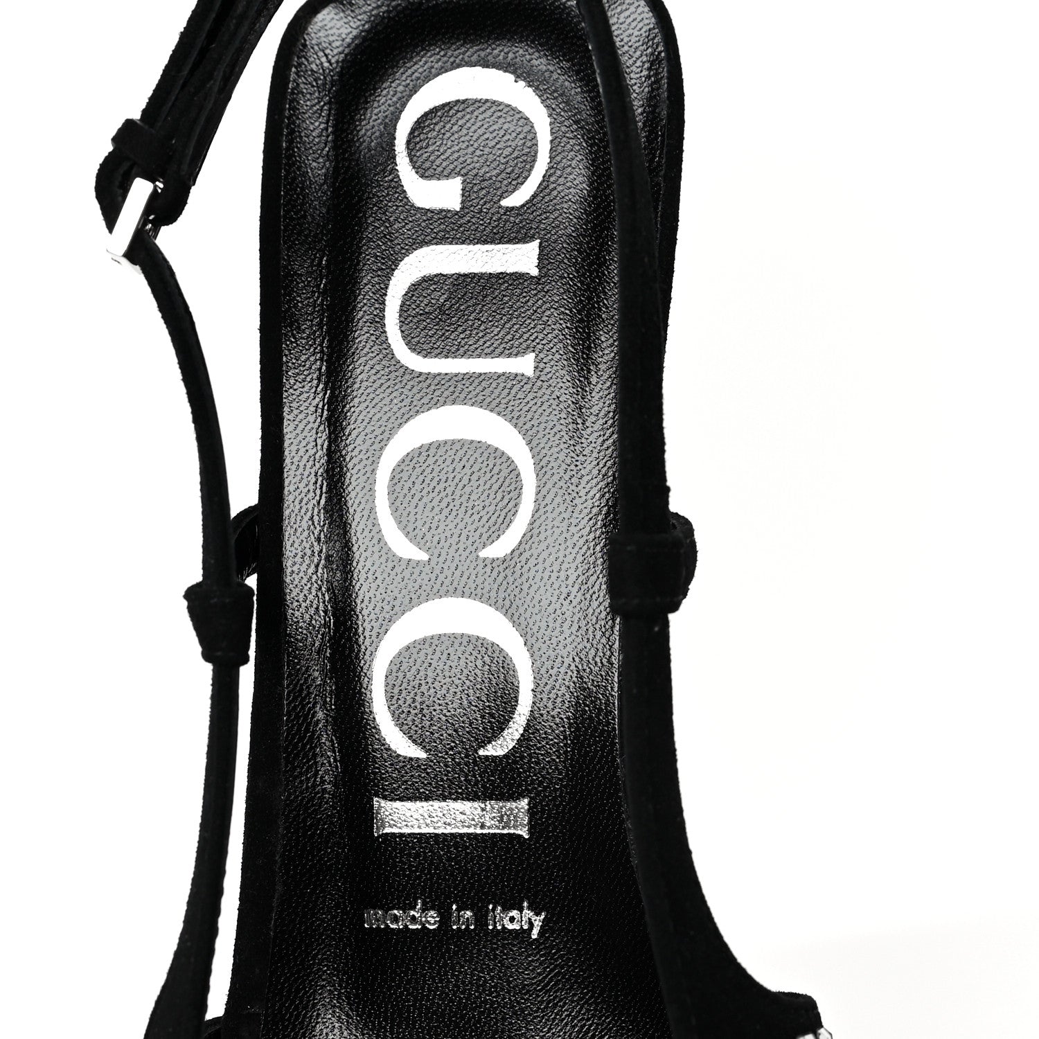Gucci Crystal Kid Scamosciato Square G 35mm Slingback Pumps 38 Black 6 of 7