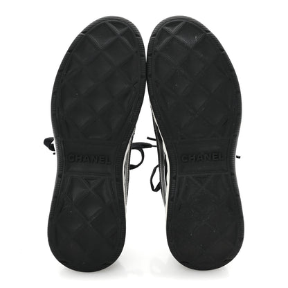 Chanel Velvet Calfskin Mixed Fibers CC Sneakers 39.5 Black 6 of 9