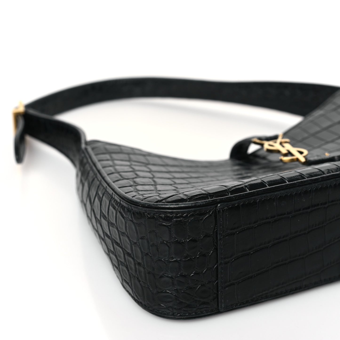 Calfskin Crocodile Embossed LE 5 A 7 Hobo Black