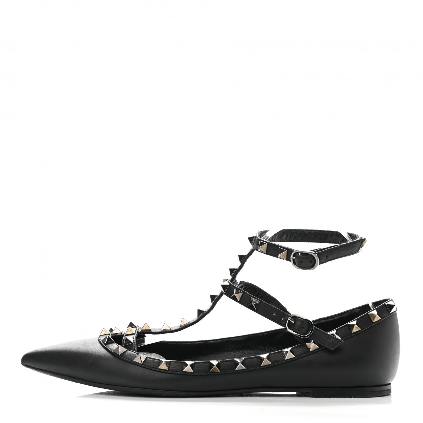 Nappa Rockstud Cage Ballerina Flats 40 Black