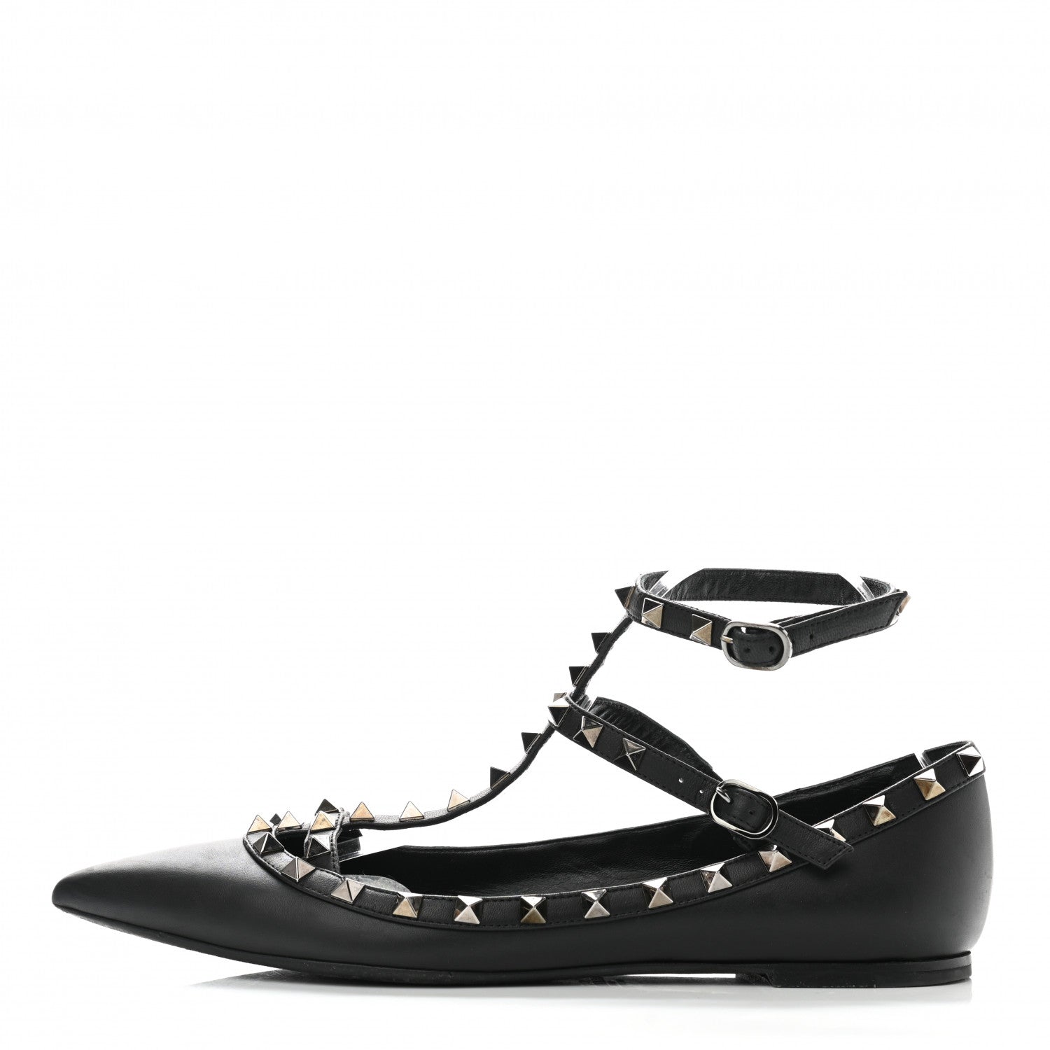 Valentino Garavani Nappa Rockstud Cage Ballerina Flats 40 Black 1 of 8