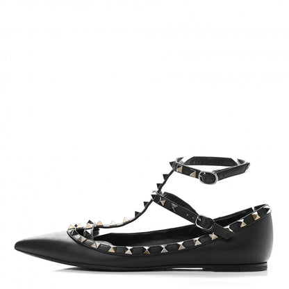 Valentino Garavani Nappa Rockstud Cage Ballerina Flats 40 Black 1 of 8