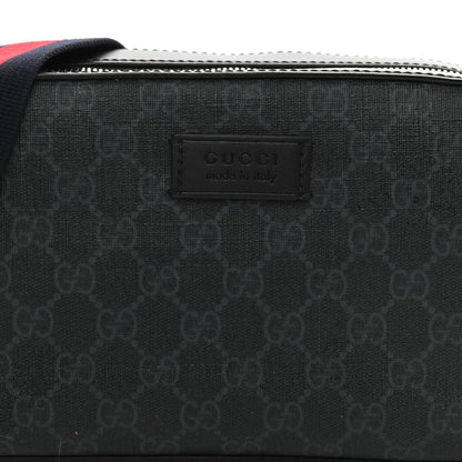 Gucci GG Supreme Monogram Web Shoulder Bag Black Grey 8 of 13