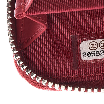 Chanel Pearly Caviar Quilted Zip Coin Purse Dark Pink 7 of 8