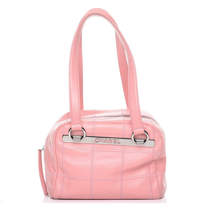 Chanel Caviar Square Stitched Bowler Pink 1 of 9