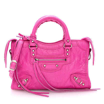 Balenciaga Agneau Classic Silver Hardware Nano City Fuchsia 1 of 10