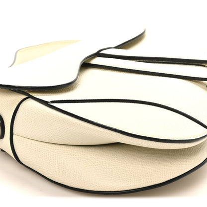 Christian Dior Grained Calfskin Saddle Bag White 10 of 11