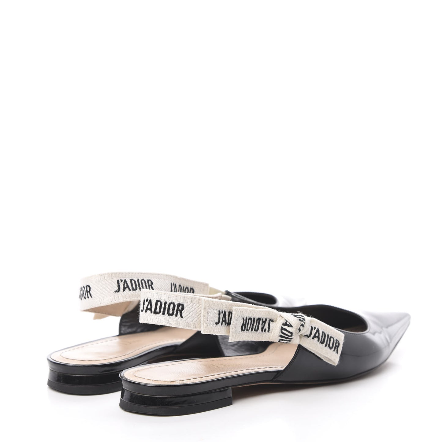 Patent Ribbon J'Adior Slingback Ballet Flats 35.5 Black