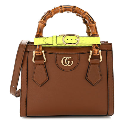 Gucci Wonka Grain Calfskin Mini Diana Tote Bag Cuir Yellow Fluo 1 of 11