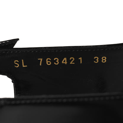 Saint Laurent Glazed Calfskin Lee Slingback Pumps 38 Black 7 of 9