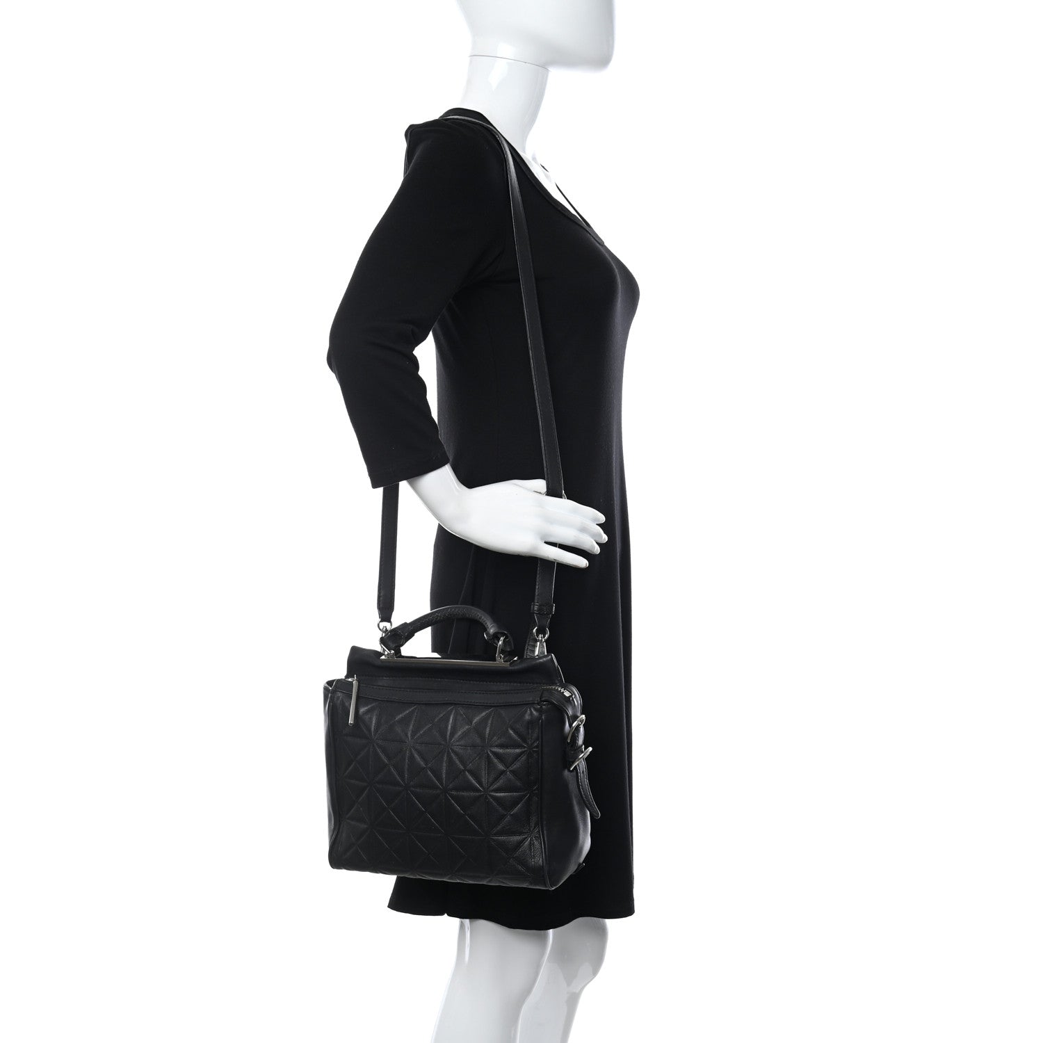 3.1 Phillip Lim Calfskin Quilted Small Ryder Satchel Black 2 of 14