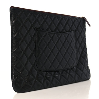 Chanel Caviar Quilted Large Cosmetic Case Black 3 of 9