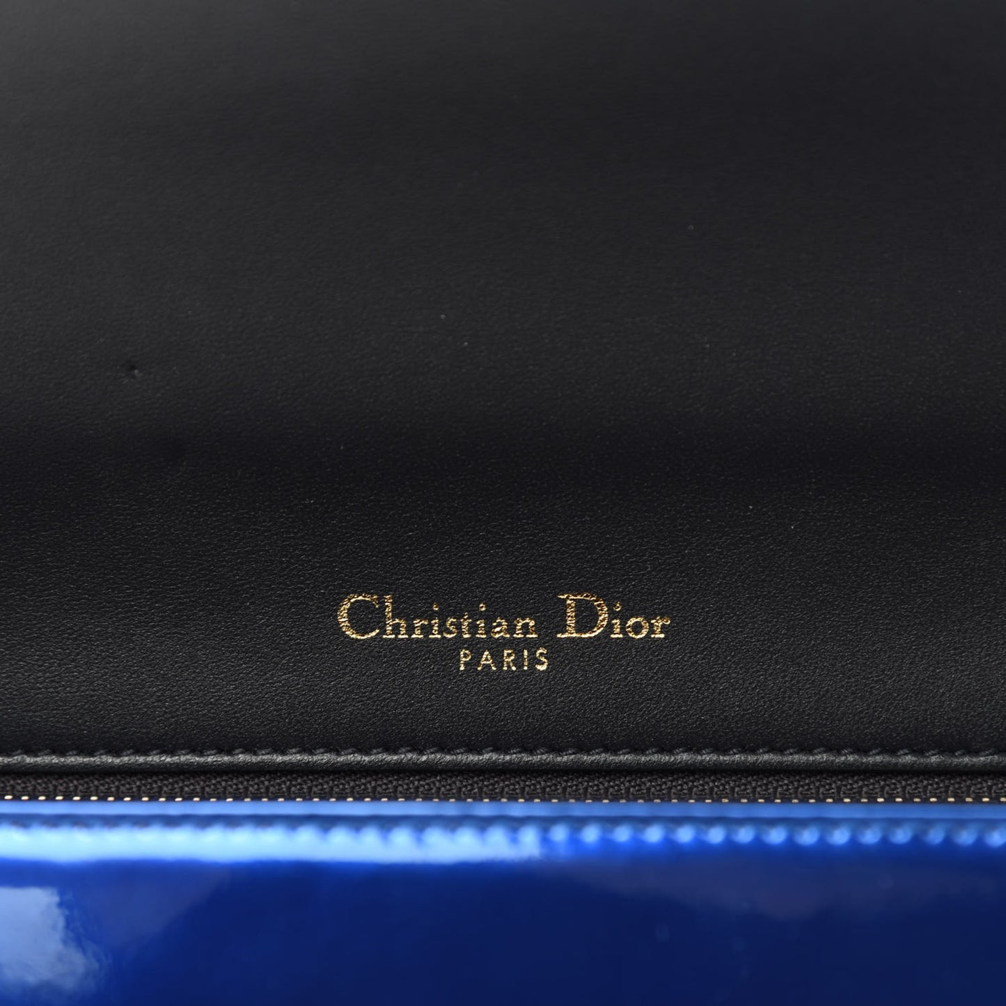 Metallic Patent Micro-Cannage Medium Diorama Flap Bag Blue