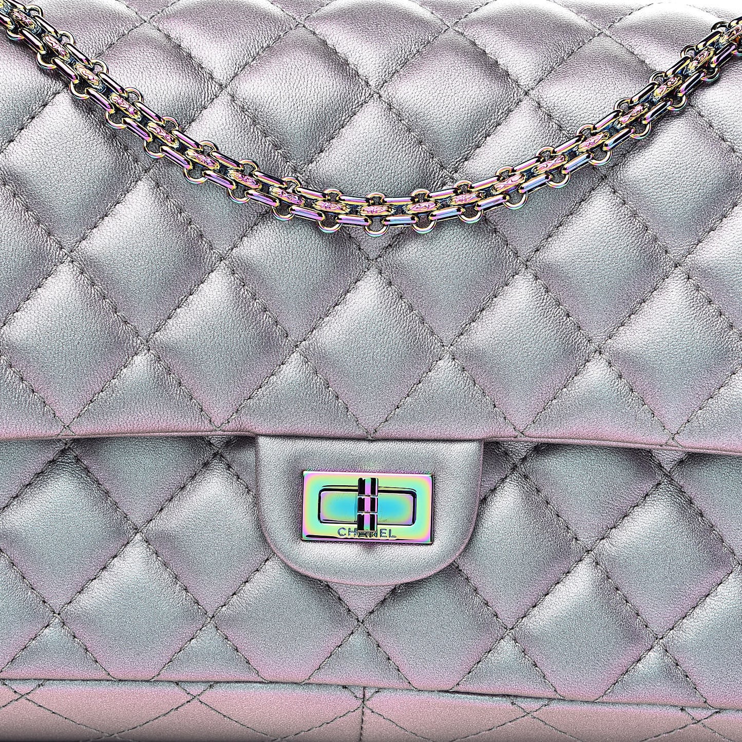 Iridescent Lambskin Quilted 2.55 Reissue 226 Flap Light Purple
