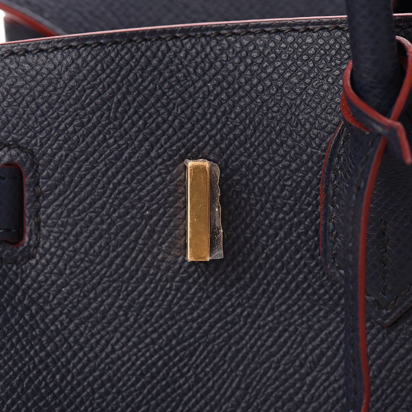 Epsom Contour Birkin 25 Bleu Indigo Rouge H