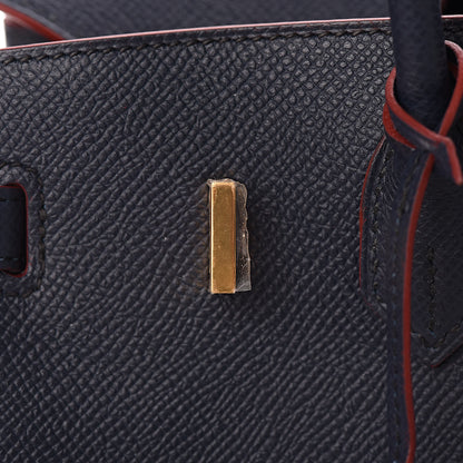 Hermes Epsom Contour Birkin 25 Bleu Indigo Rouge H 22 of 34